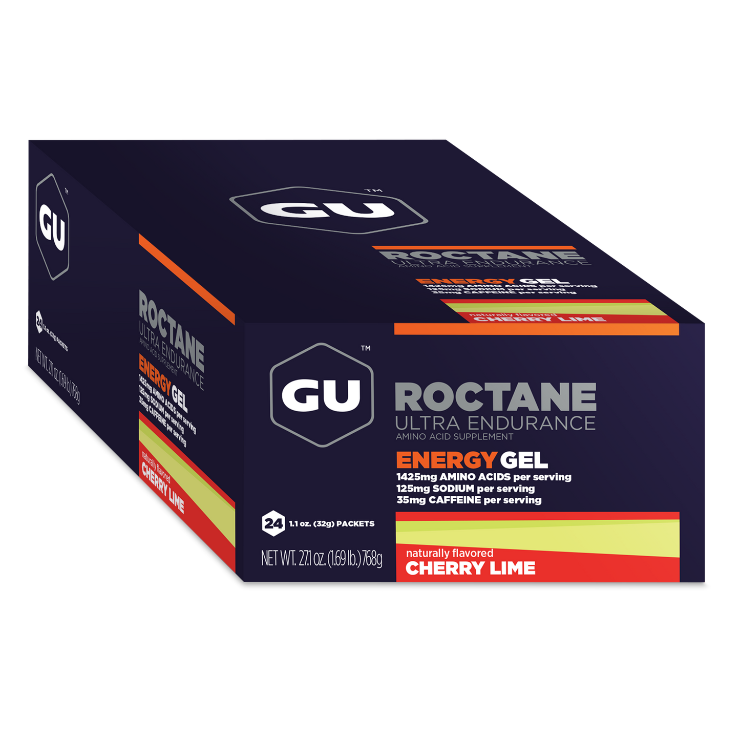 GU Energy Roctane Ultra Endurance Energy Gel, Vegan, Gluten-Free, Kosher, and Dairy-Free On-The-Go Sports Nutrition for Running, Biking, Hiking or Skiing, (24 Packets)