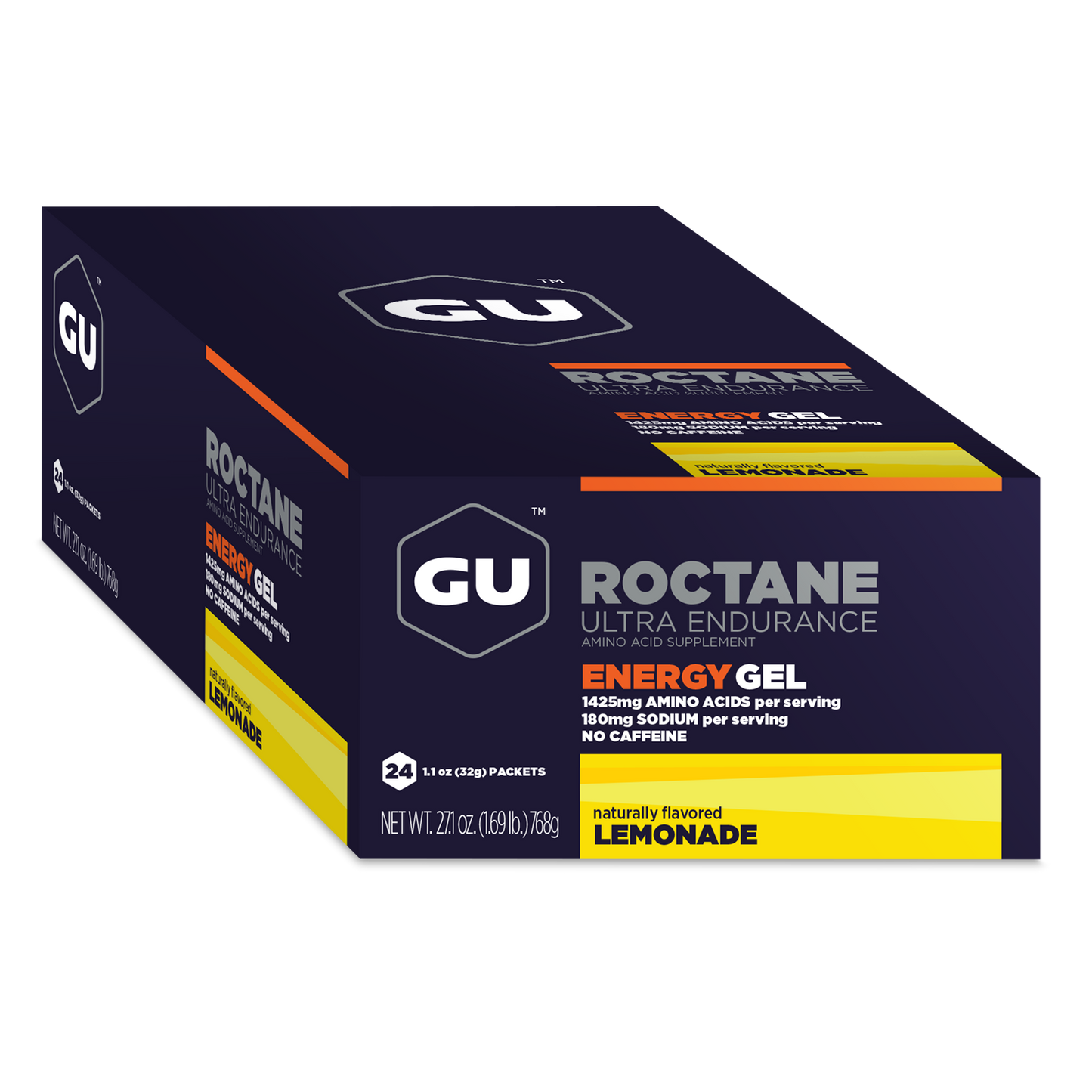 GU Energy Roctane Ultra Endurance Energy Gel, Vegan, Gluten-Free, Kosher, and Dairy-Free On-The-Go Sports Nutrition for Running, Biking, Hiking or Skiing, (24 Packets)