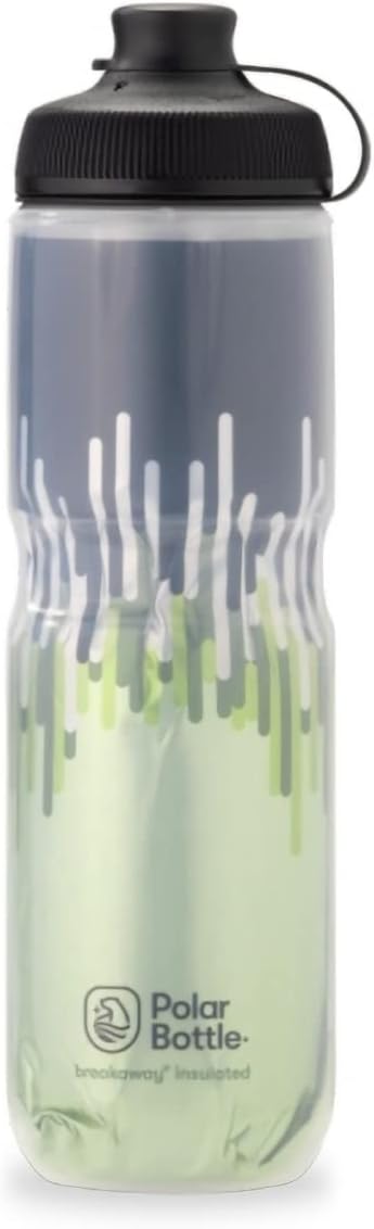 Polar Bottle Breakaway insulated water bottle, 24 oz, BPA-free, in charcoal and silver for cycling and sports hydration.