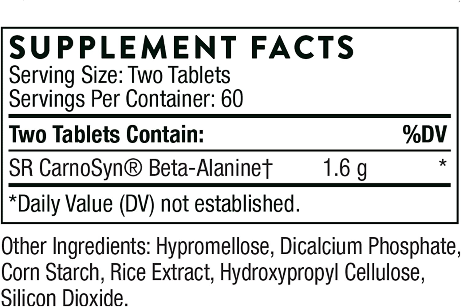 Beta Alanine Sustained Release - Amino Acid for Muscle Output and Endurance - NSF Certified for Sport - 120 Tablets - 60 Servings