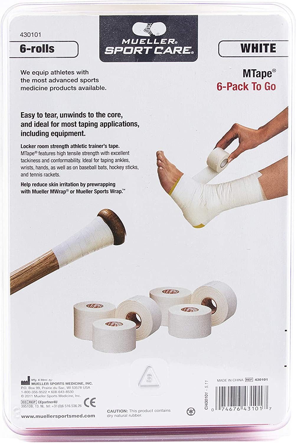 Athletic Tape, 1.5" X 10Yd Roll, 6 Pack