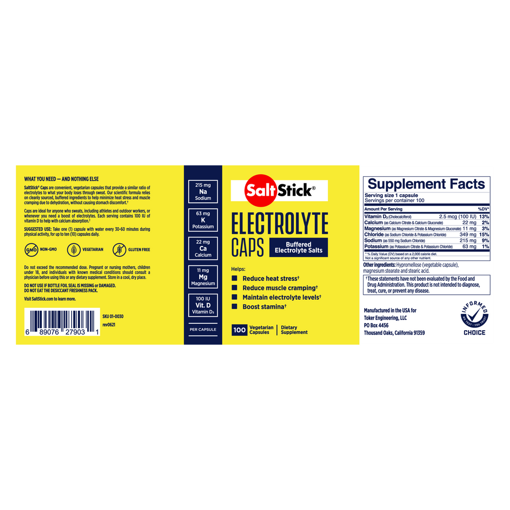 SaltStick Electrolyte Capsules 100 Count Electrolyte Replacment Supplement
