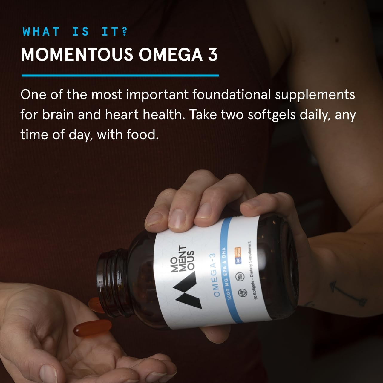 Omega-3 1600Mg Daily Fish Oil Supplement with EPA and DHA - NSF Certified for Sport