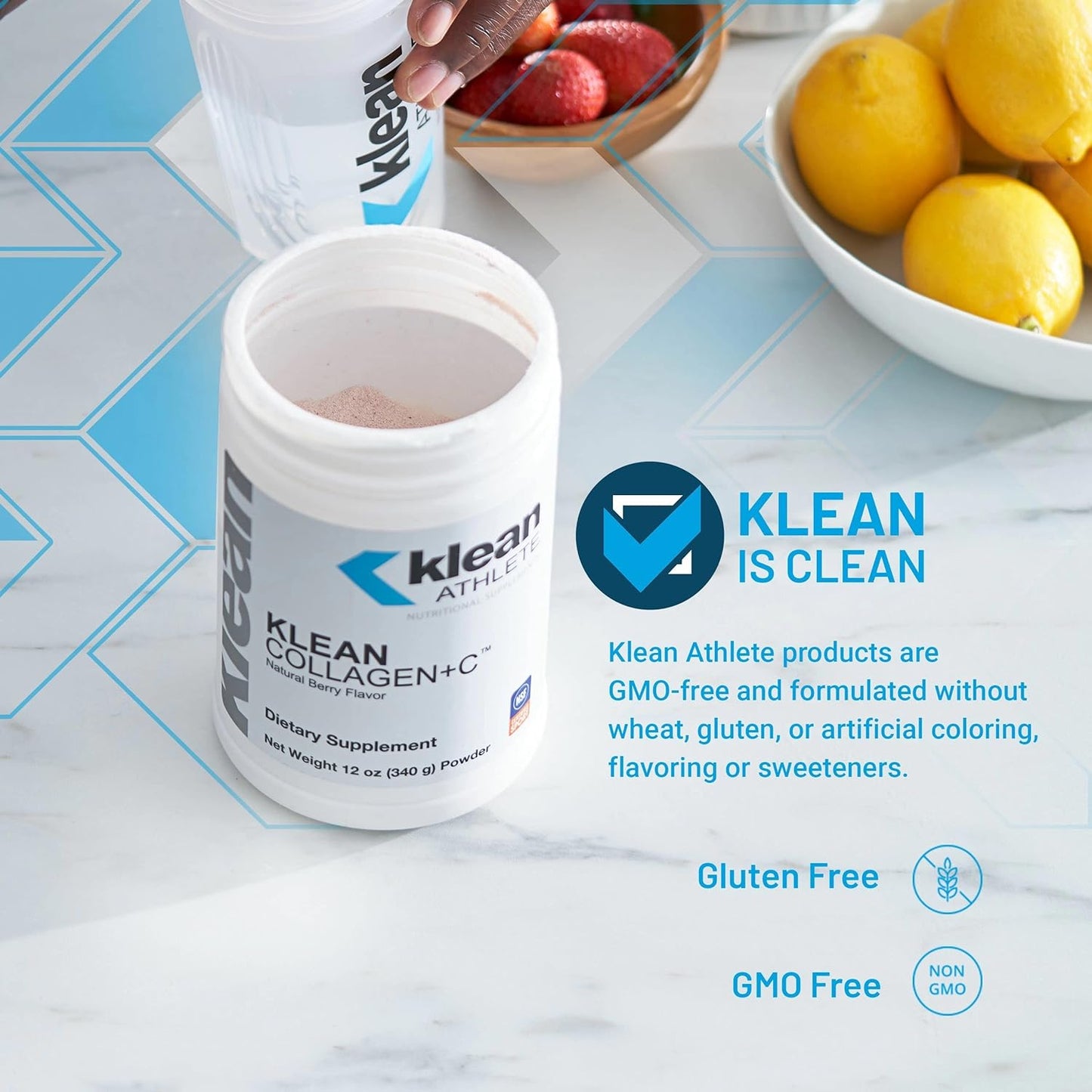 Klean Collagen+C | Supports Musculoskeletal Health to Help Optimize Performance and Mobility | 11.8 Ounces | Natural Tropical Fruit Flavor