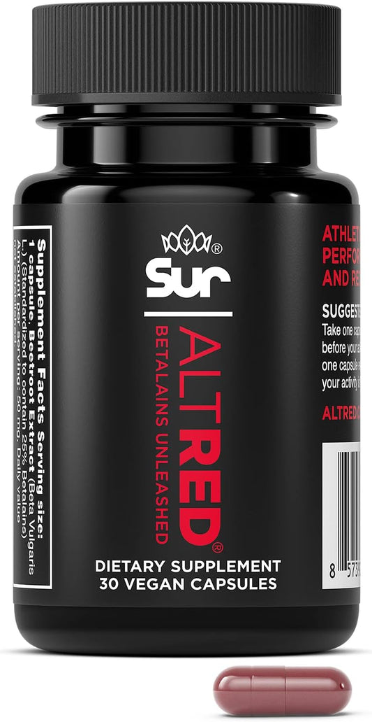 Altred  Beet Root Capsules for Muscle Recovery and Sports Nutrition - 25% Betalain Extract Pre Workout & Nitric Oxide Supplement for Endurance Athletes - NSF Certified for Sport