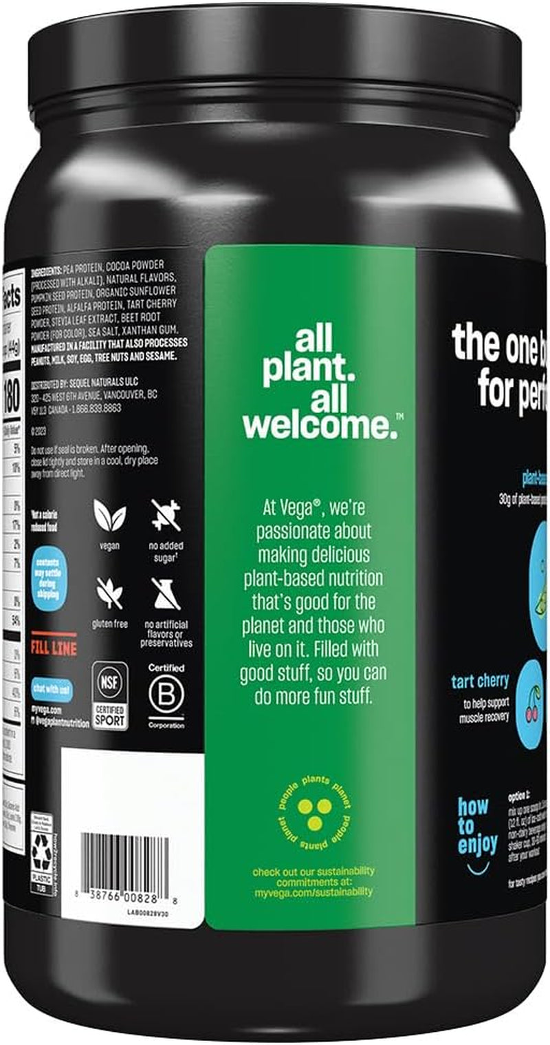 Sport Protein Powder Chocolate (14 Servings, 21.7 Oz) - Plant-Based n Protein Powder, Bcaas, Amino Acid, Tart Cherry, Non Dairy, Gluten Free, Non GMO (Packaging May Vary)