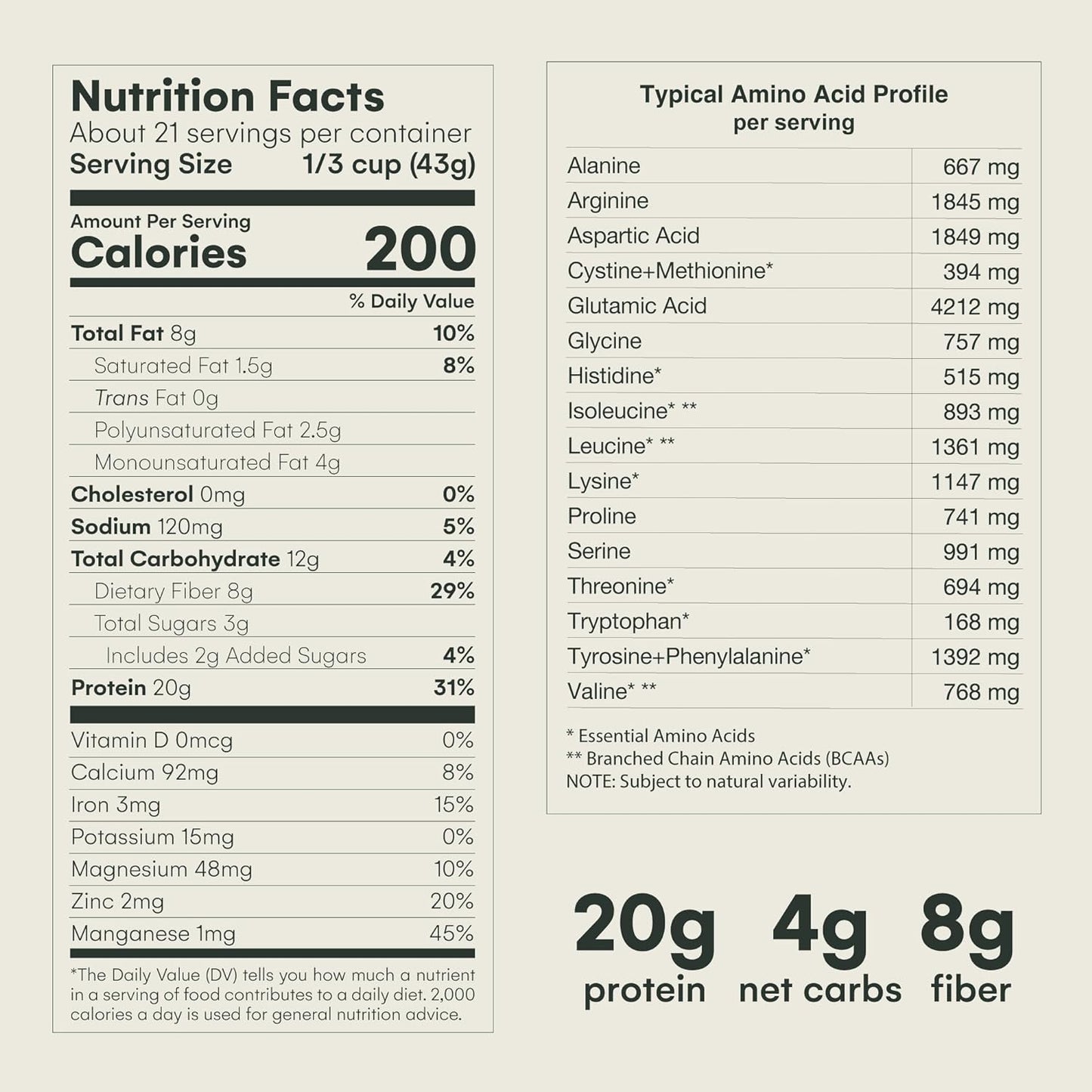 Vegan Protein Powder (Vanilla, 21 Servings) - Plant Based Chocho Superfood Protein - Dairy Free Protein Powder Packed with Vitamins, Minerals & Fiber - Gluten, Keto & Lectin-Free