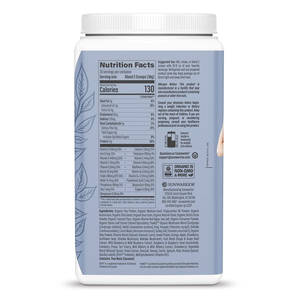 Vegan Protein Superfood Shake Meal Replacement Organic Protein Supplement | Gluten Free Non-Gmo Dairy Free Sugar Free Low Carb Plant Based Protein | Chocolate 20 Servings | Shape Lean