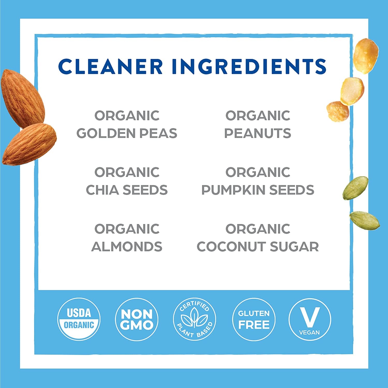 Organic Simple Vegan Protein Powder, Vanilla - 20G Plant Based Protein, Made with Fewer Ingredients, No Stevia or Artificial Sweeteners, Gluten Free, Dairy Free, Soy Free - 1.25Lb