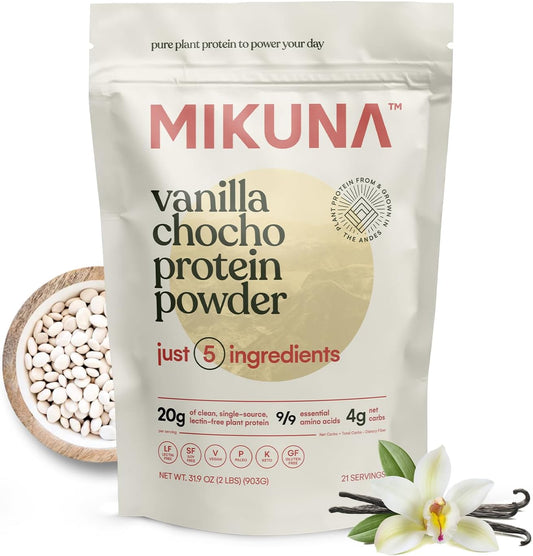 Vegan Protein Powder (Vanilla, 21 Servings) - Plant Based Chocho Superfood Protein - Dairy Free Protein Powder Packed with Vitamins, Minerals & Fiber - Gluten, Keto & Lectin-Free