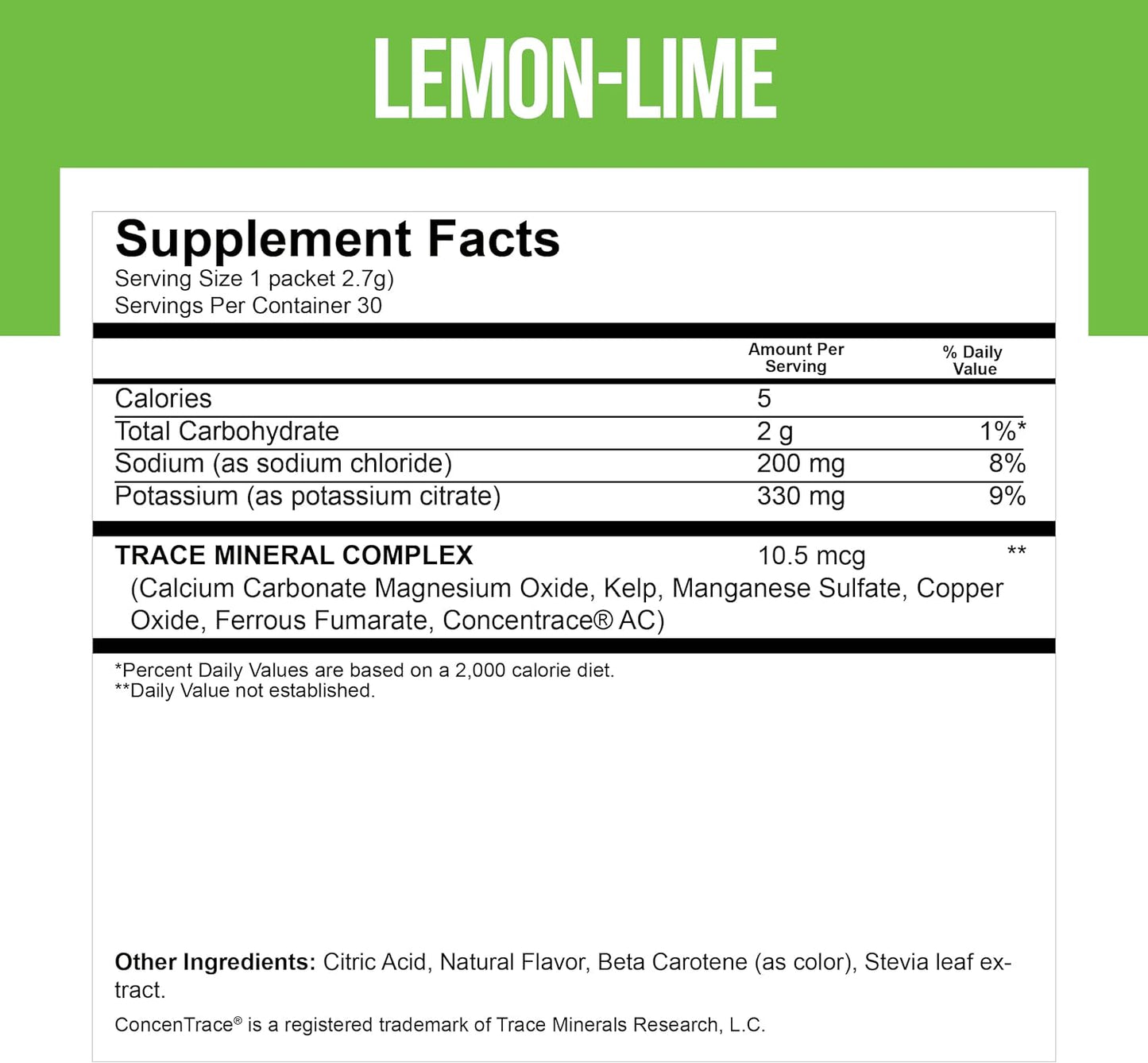 Electrolytes Powder Packets - Electrolytes No Sugar - Hydration Packets - Electrolyte Mix - Keto Electrolytes - Fasting Electrolytes - Water Enhancer, No Tablets, Sports Drink - 30 Packets Lemon-Lime