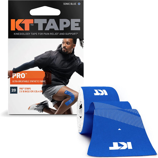 , Pro Synthetic Kinesiology Athletic Tape, 20 Count, 10” Precut Strip
