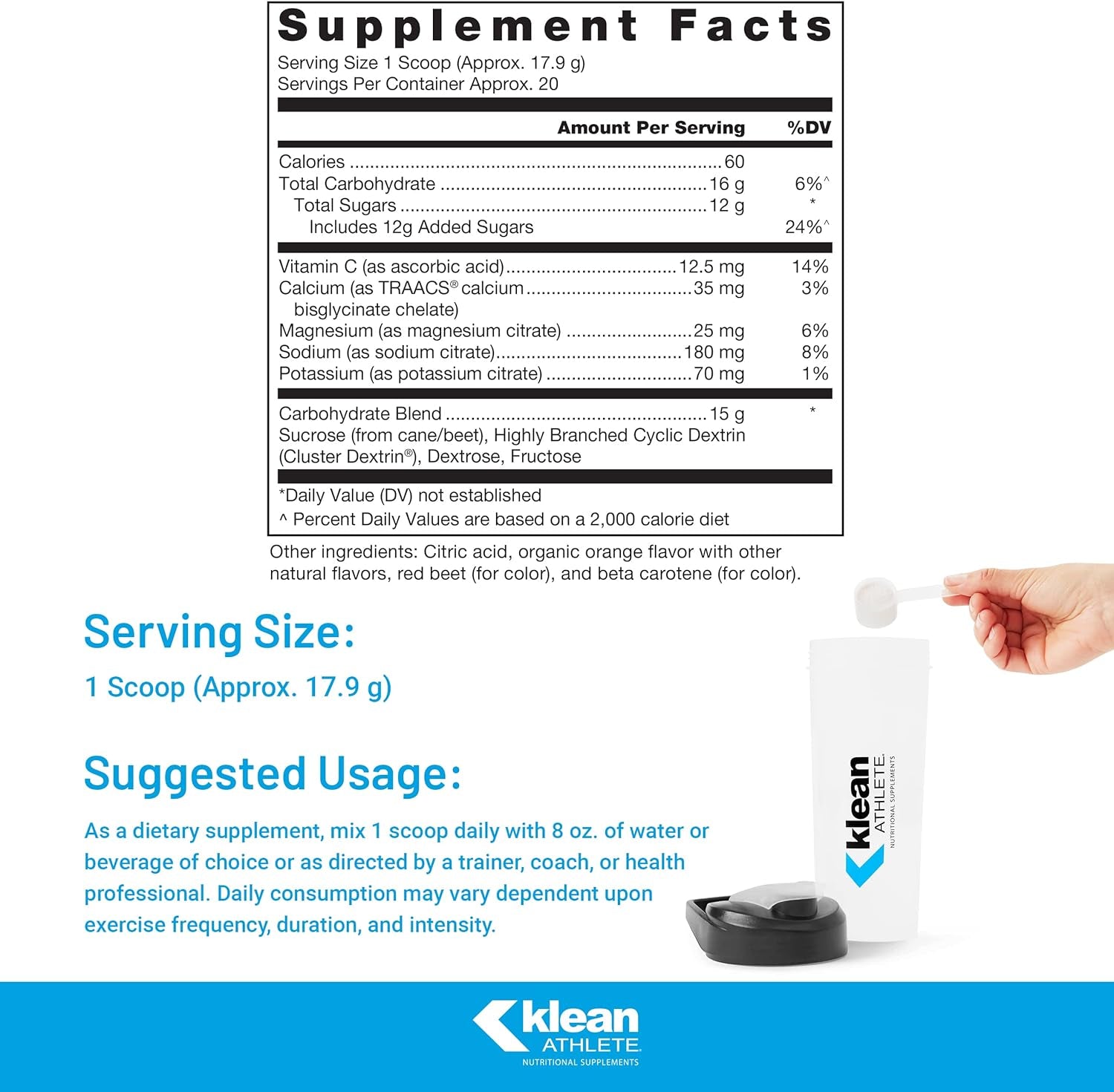 Klean Hydration | Electrolyte Replacement Formula to Hydrate, Maintain Electrolyte Balance, and Rehydrate during Physical Activity | 12.6 Ounces | Natural Orange Flavor