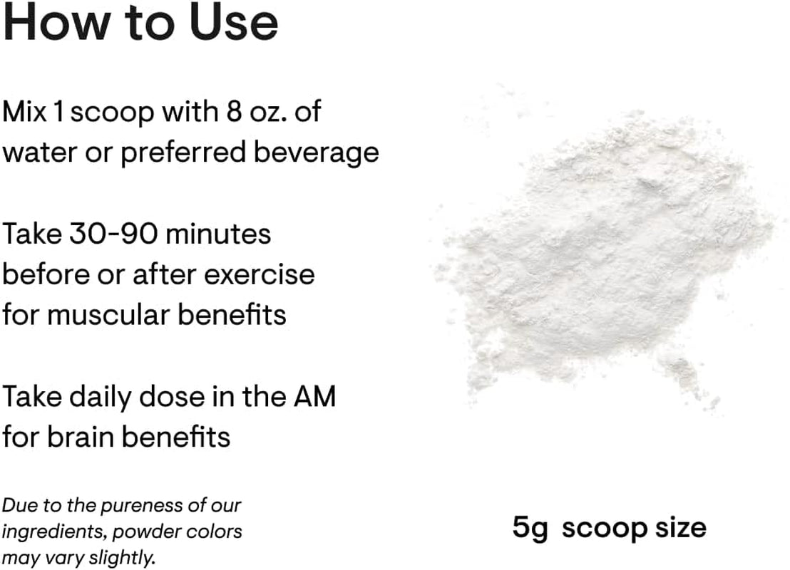 Creatine - Creatine Monohydrate, Amino Acid Powder - Support Muscles, Cellular Energy and Cognitive Function - Gluten-Free, Keto - NSF Certified for Sport - 16 Oz - 90 Servings