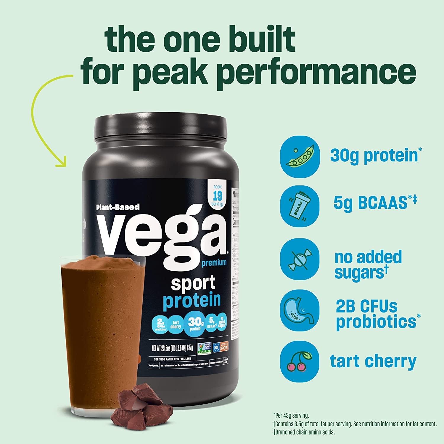 Sport Premium n Protein Powder Chocolate(45 Servings) 30G Plant Based Protein,5G Bcaas,Low Carb,Keto, Dairy Free,Gluten Free,Non Gmo,Pea Protein for Women and Men, 4.3 Lbs(Packaging May Vary)