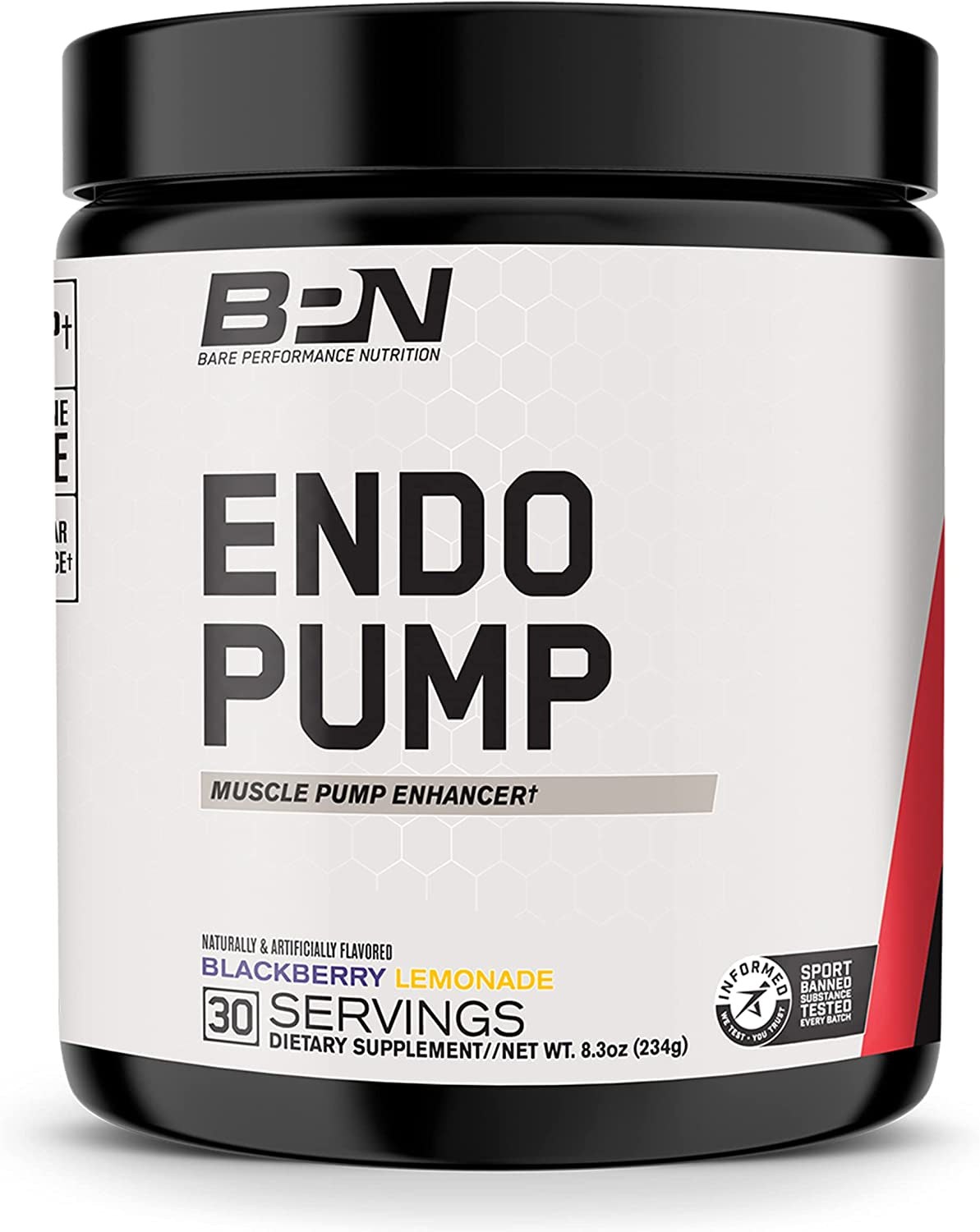 , BPN Endo Pump Pre-Workout Muscle Pump Enhancer, Increased Blood Flow/Oxygen Transport to Muscles, Blackberry Lemonade