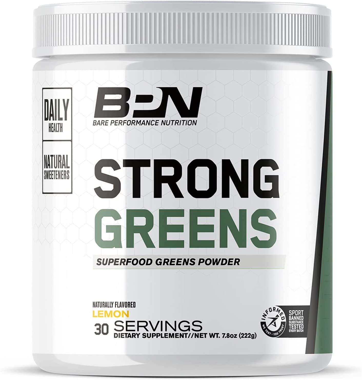 , BPN Strong Greens Superfood Powder, Improved Digestion, Increased Energy, Immune System Support, Lemon