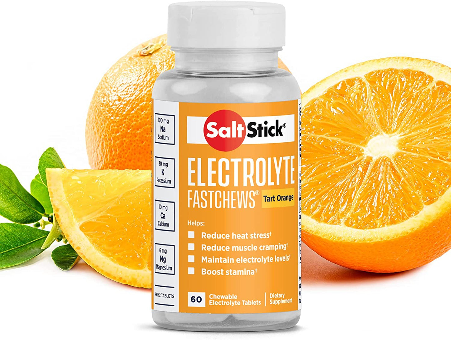 SaltStick FastChews, Chewable Electrolyte Tablets for Quick Rehydration, Muscle Cramp Relief, Sports Recovery & Performance, 60 Tablets, Non-GMO, Vegan & Gluten Free with Race Ready Tube