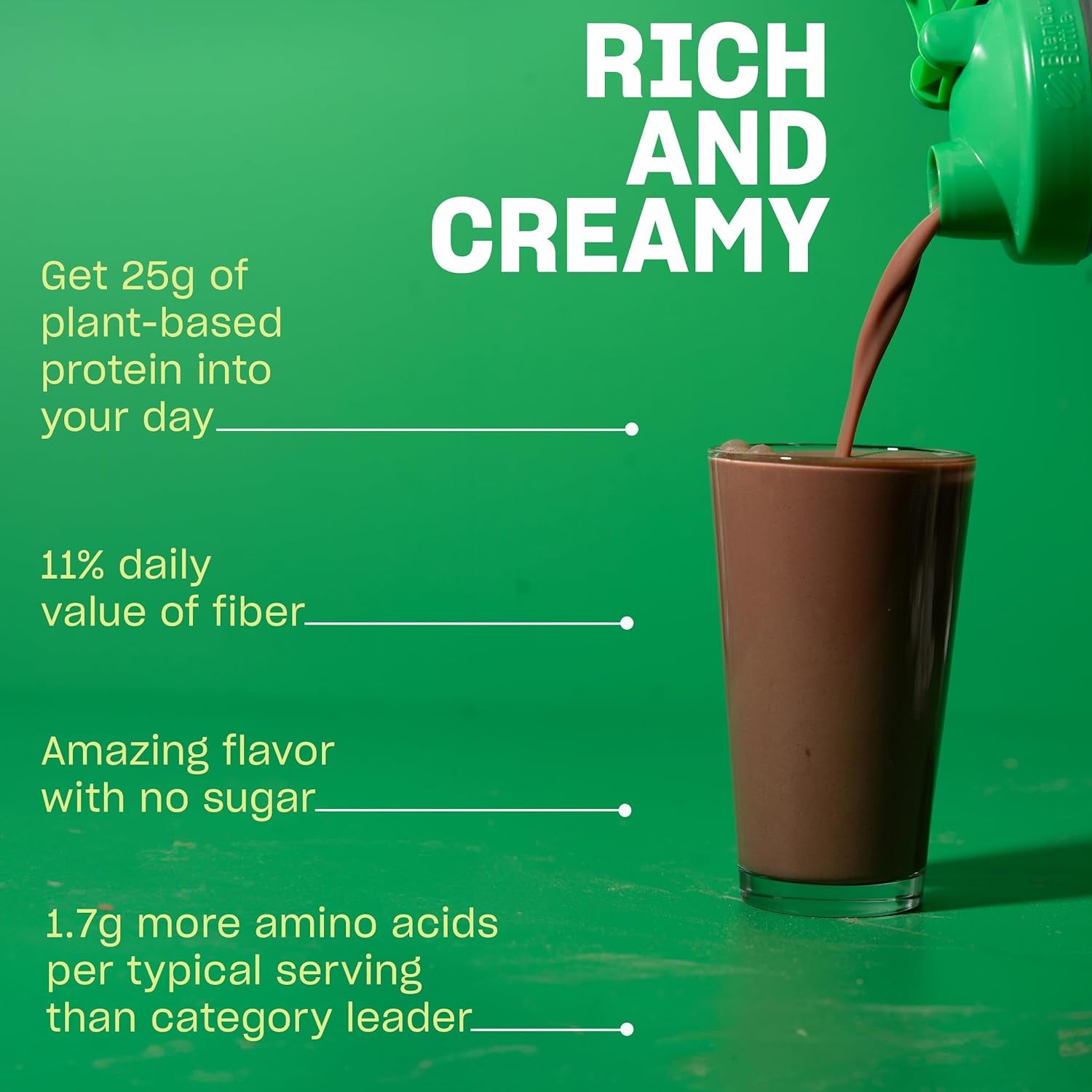 Original Protein Powder, Creamy Chocolate Plant Based Protein Drink Mix for Water, Milk and Smoothies, 32.5 Oz