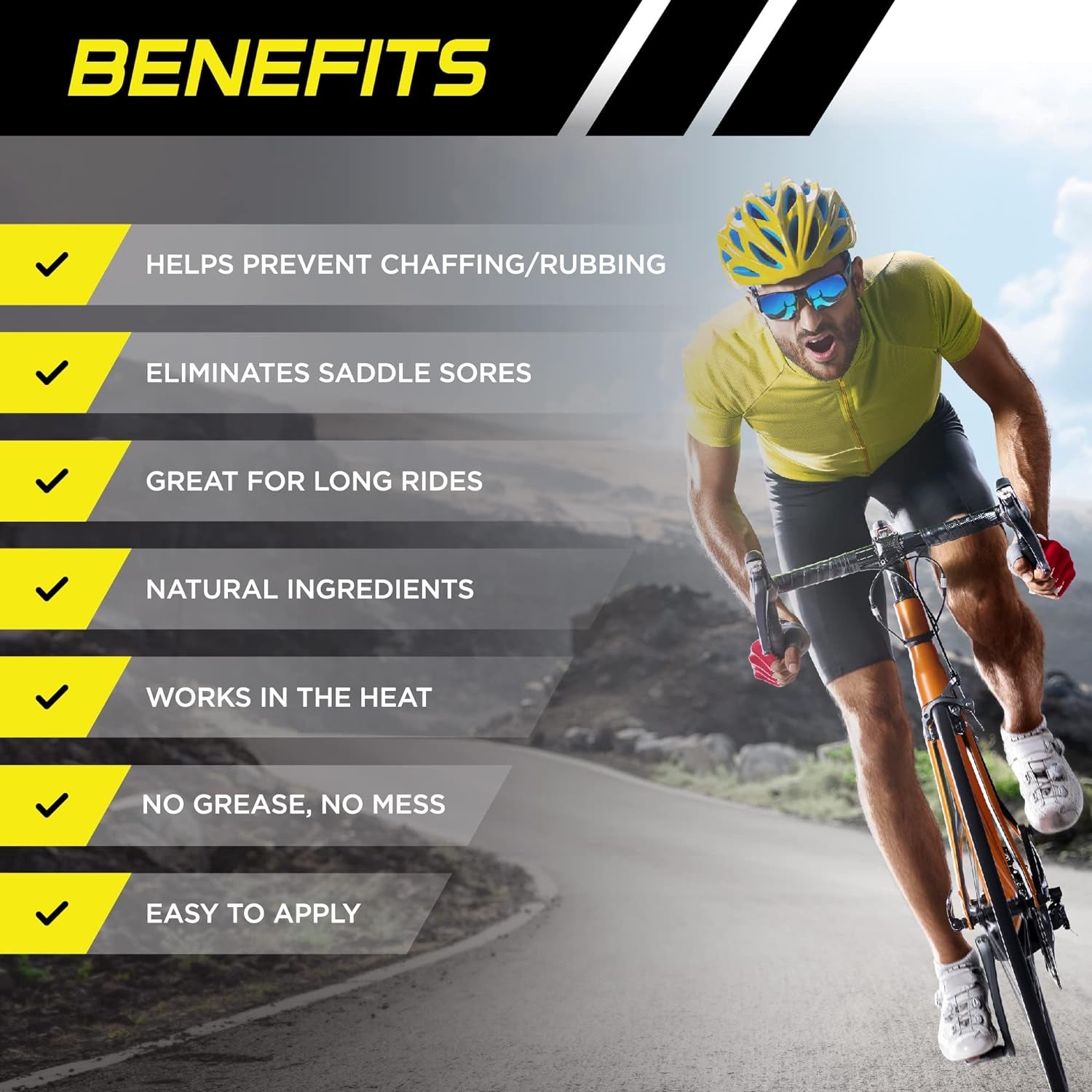 Chamois Cream & anti Chafing Cream - Natural Chamois Cream Cycling & Running - anti Friction Cream, anti Chafe Cream Balm for Men & Women (4Oz)