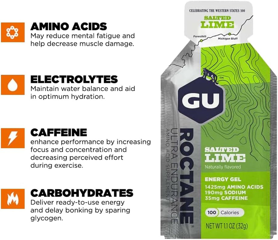 Roctane Energy Gel - Salted Lime, Box of 24