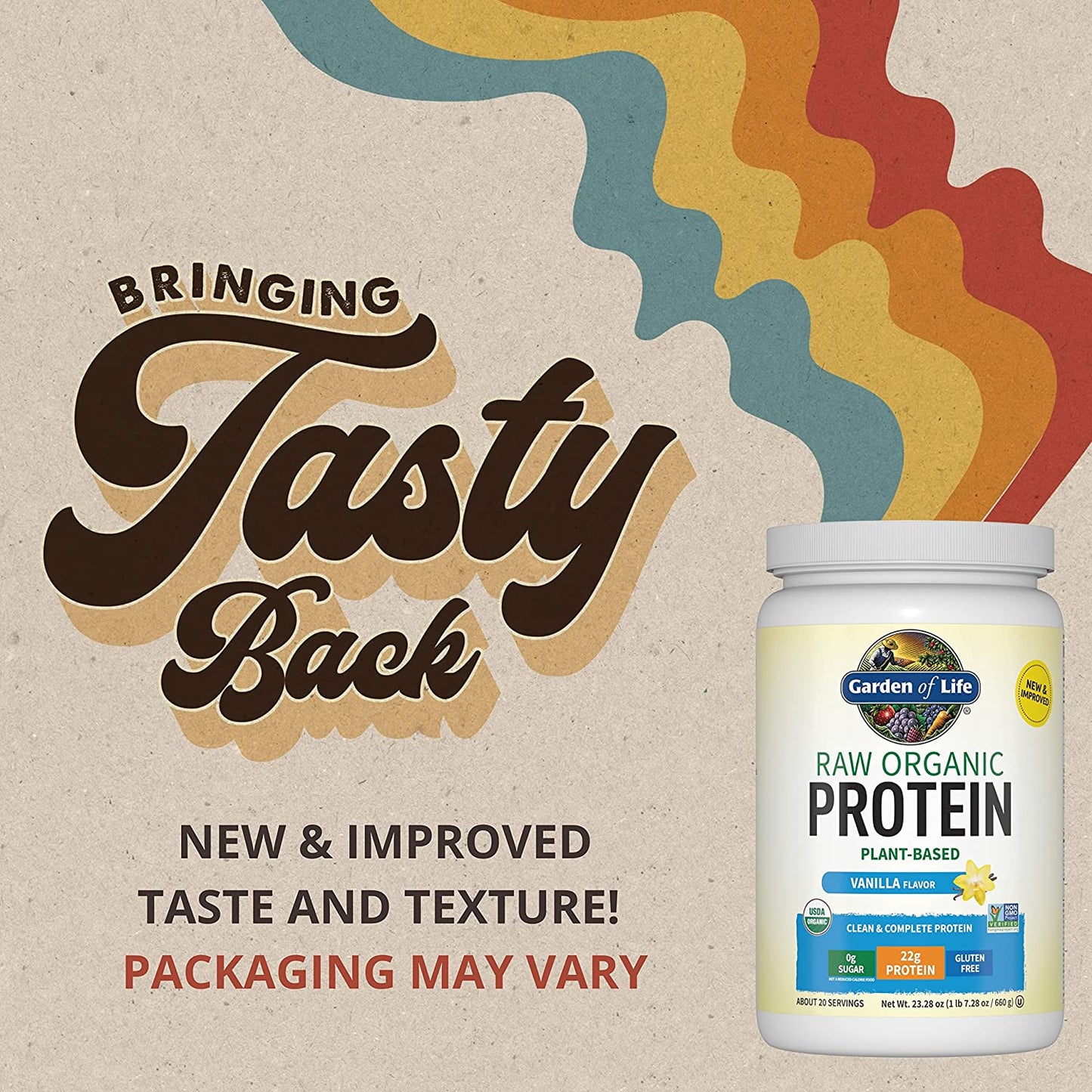 Organic Vegan Vanilla Protein Powder -  – 22G Complete Plant Based Raw Protein & Bcaas plus Probiotics & Digestive Enzymes for Easy Digestion – Non-Gmo, Gluten-Free, Lactose Free 1.5 LB