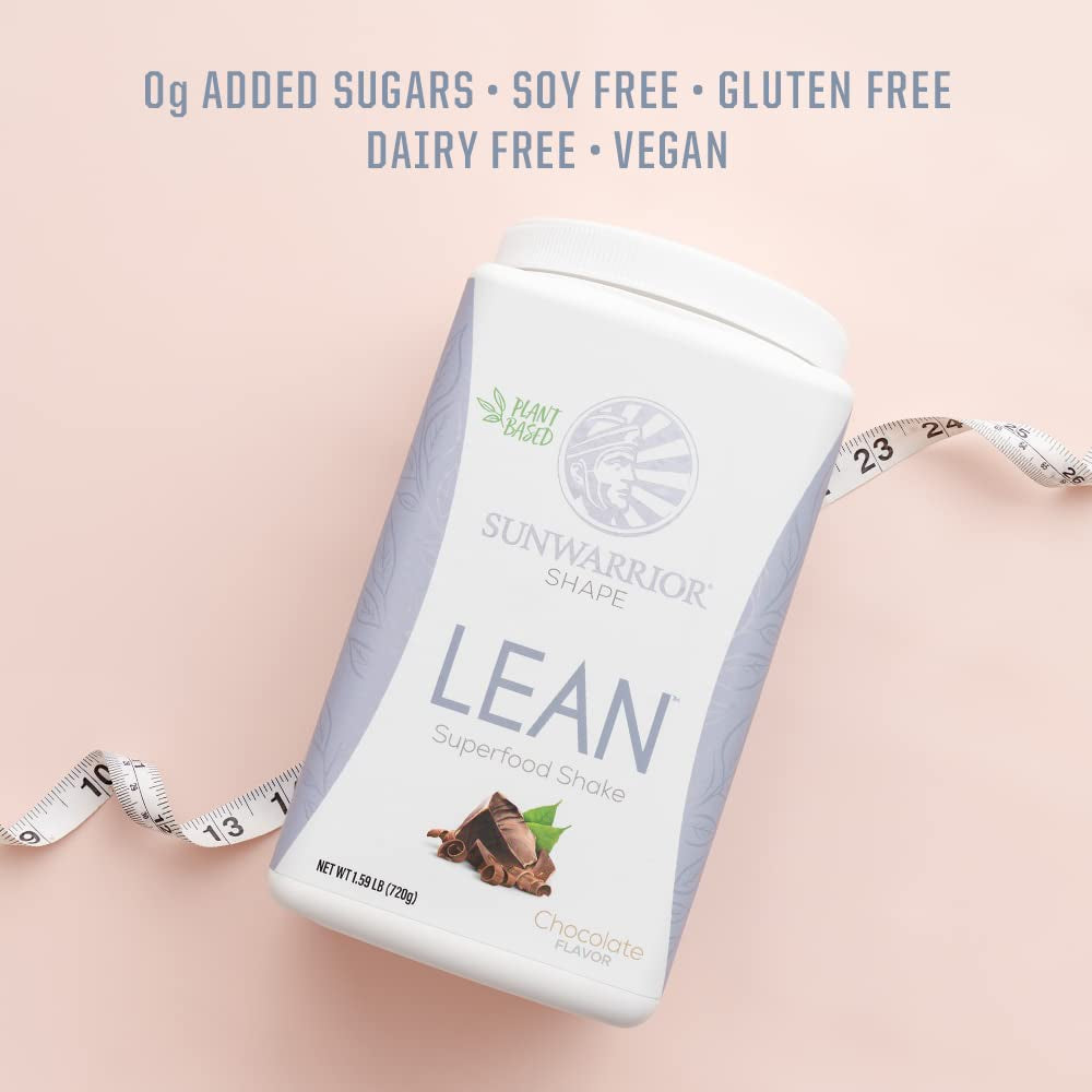 Vegan Protein Superfood Shake Meal Replacement Organic Protein Supplement | Gluten Free Non-Gmo Dairy Free Sugar Free Low Carb Plant Based Protein | Chocolate 20 Servings | Shape Lean