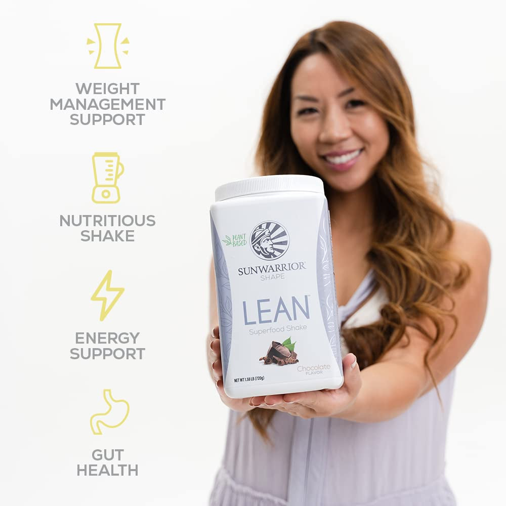 Vegan Protein Superfood Shake Meal Replacement Organic Protein Supplement | Gluten Free Non-Gmo Dairy Free Sugar Free Low Carb Plant Based Protein | Chocolate 20 Servings | Shape Lean
