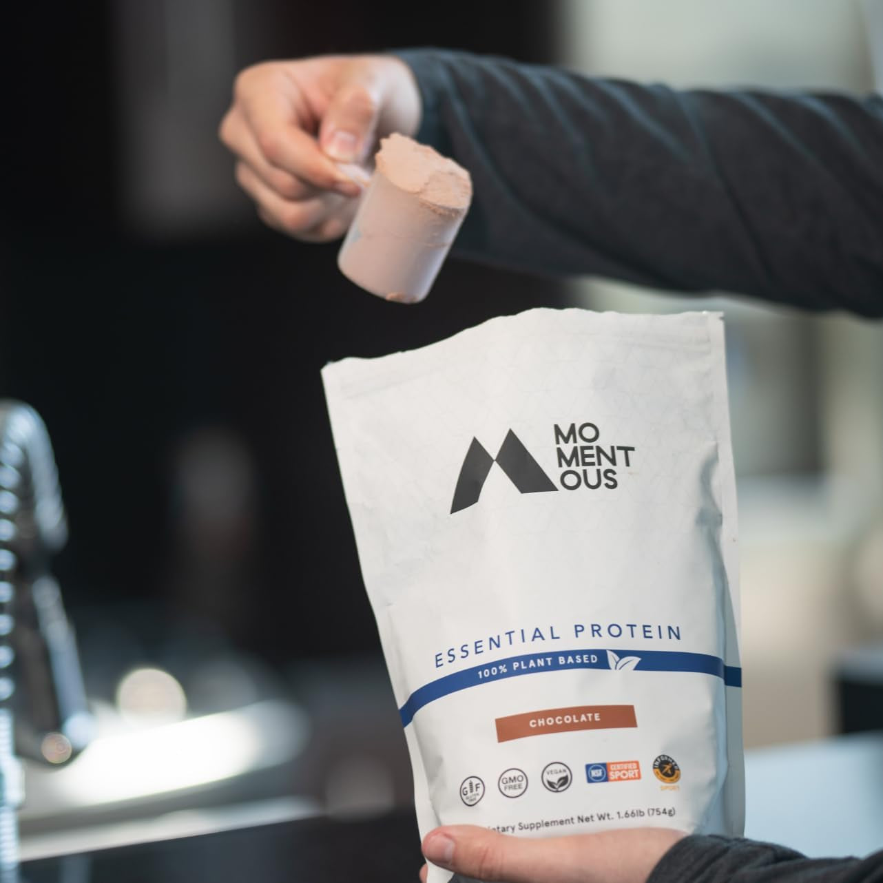 Vegan vanilla chai plant-based protein powder by PROLINE SPORTS NUTRITION in a bag, gluten-free, non-GMO, NSF certified.
