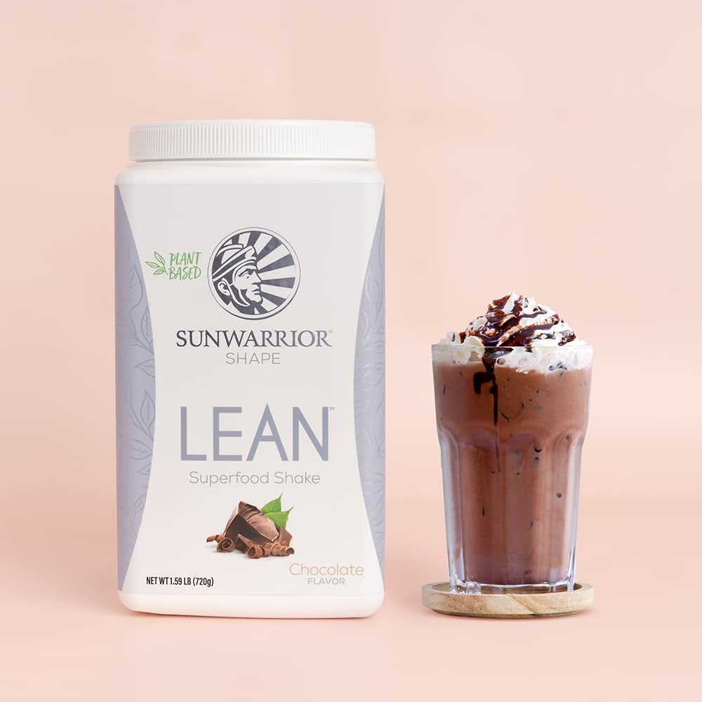 Vegan Protein Superfood Shake Meal Replacement Organic Protein Supplement | Gluten Free Non-Gmo Dairy Free Sugar Free Low Carb Plant Based Protein | Chocolate 20 Servings | Shape Lean