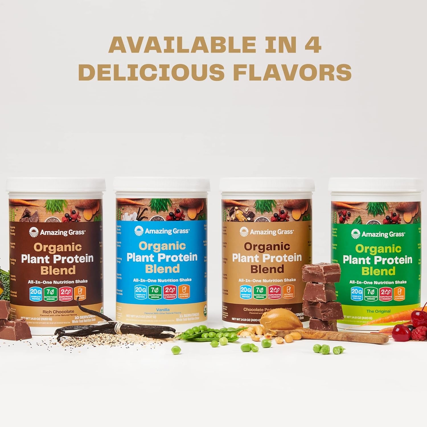 Organic Plant Protein Blend: Vegan Protein Powder, New Protein Superfood Formula, All-In-One Nutrition Shake with Beet Root, Chocolate Peanut Butter, 10 Servings, 14.8 Ounce (Pack of 1)