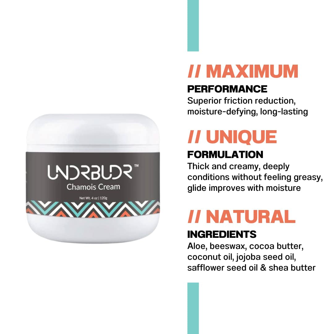 Chamois Cream, anti Chafing Cream, Ultra Low Friction, Naturally Enriched, 4.0Oz (4 Oz)