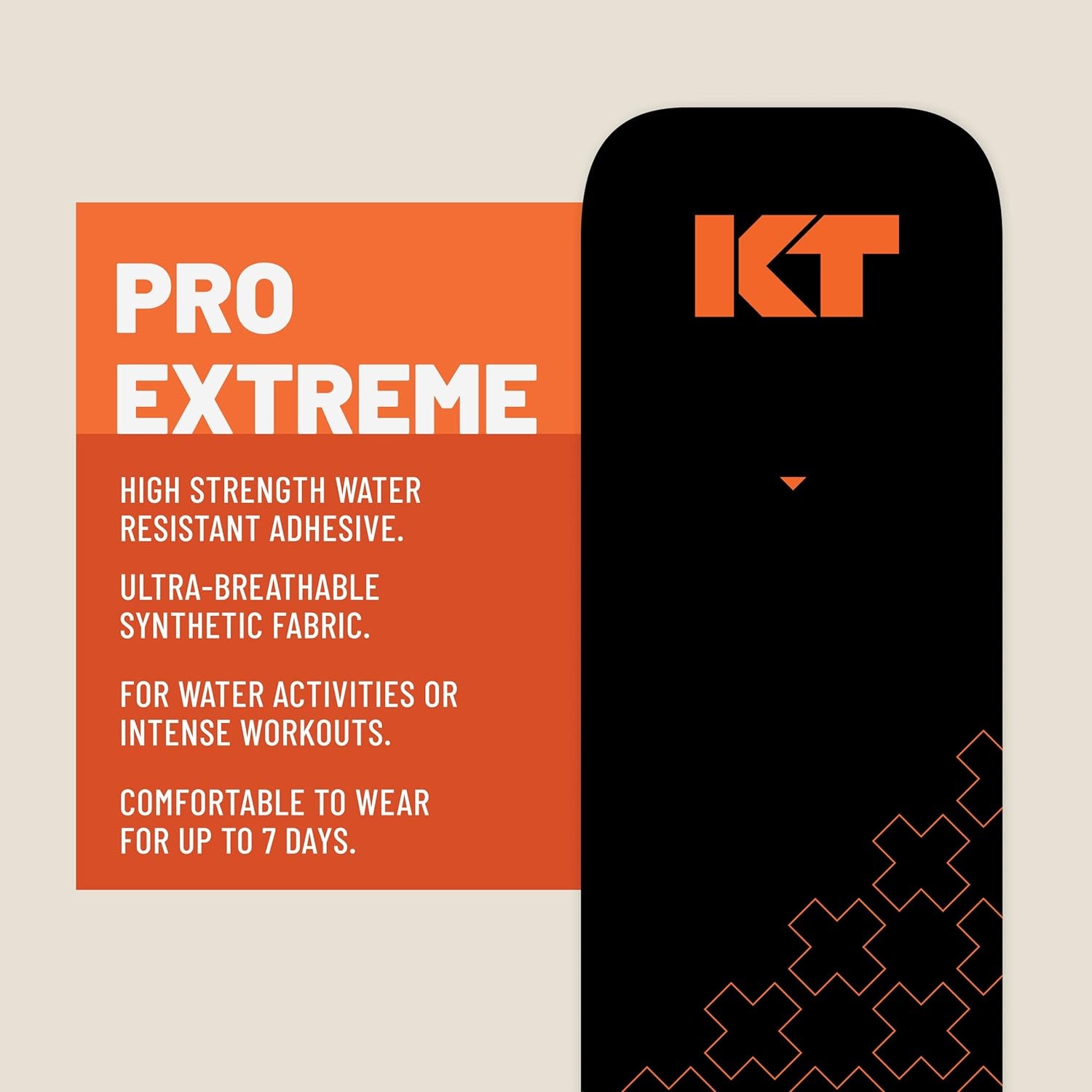, Pro Extreme Synthetic Kinesiology Athletic Tape, 20 Count, 10” Precut Strips