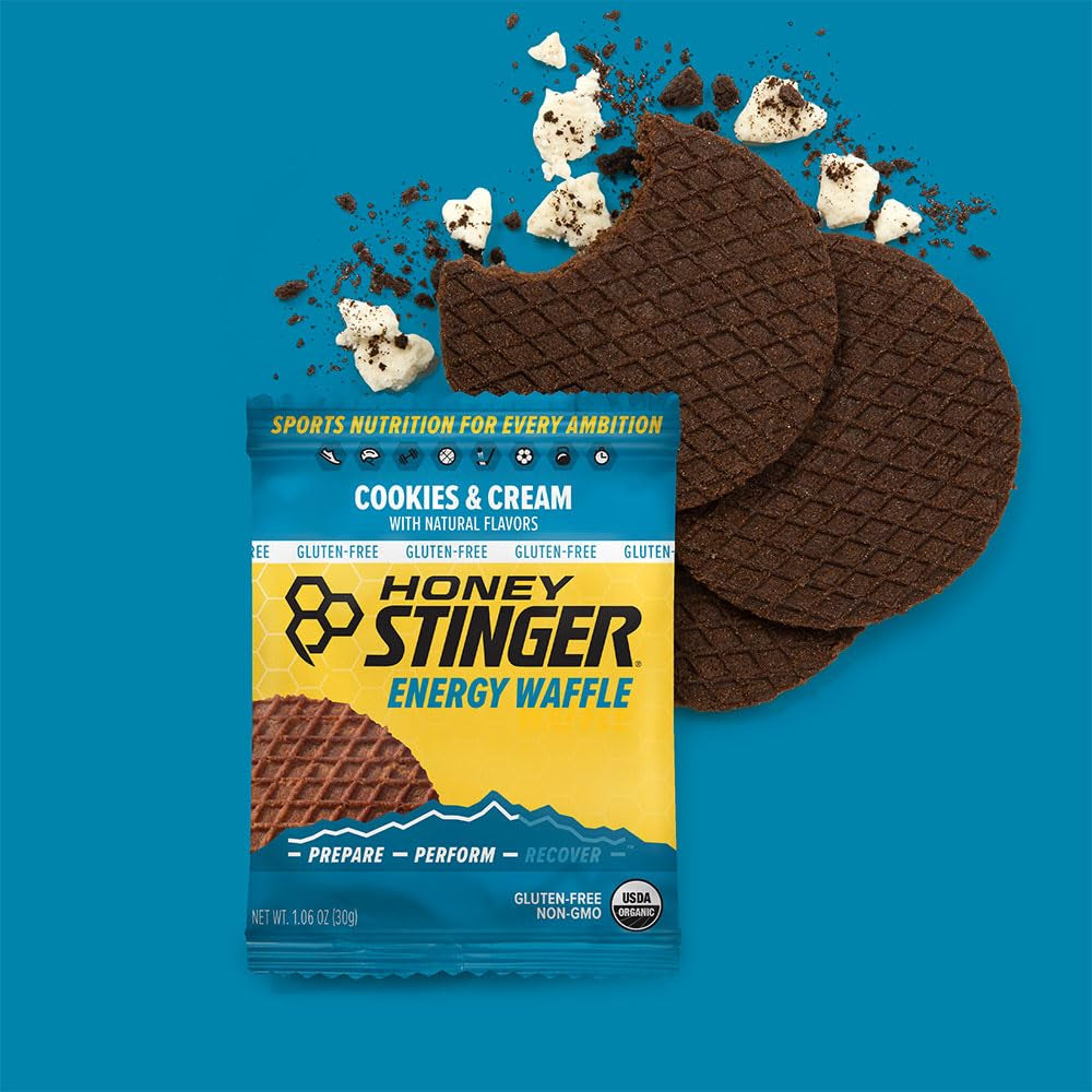 Gluten Free Organic Waffles | 12 Count Variety Pack with Sticker | Energy Source for Any Activity | 4 Units Each of Salted Caramel, Cinnamon and Cookies & Cream