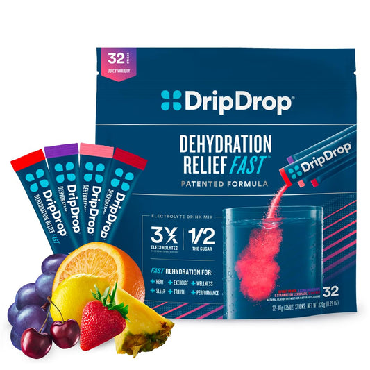 Hydration - Electrolyte Powder Packets - Grape, Fruit Punch, Strawberry Lemonade, Cherry - 32 Count