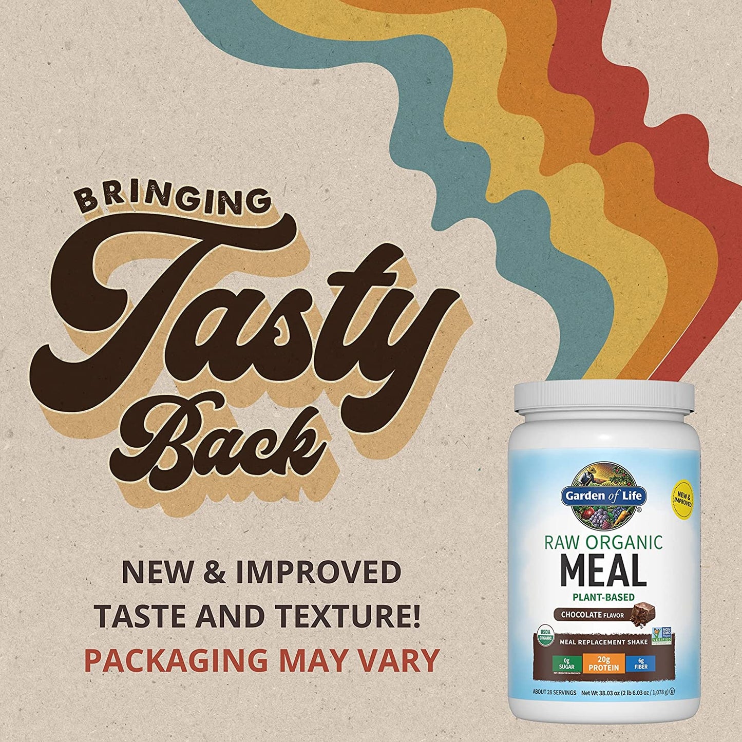 Raw Organic Meal Replacement Shakes - Chocolate Plant Based Vegan Protein Powder, Pea Protein, Sprouts, Greens, Probiotics, Dairy Free All in One Shake for Women and Men, 28 Servings