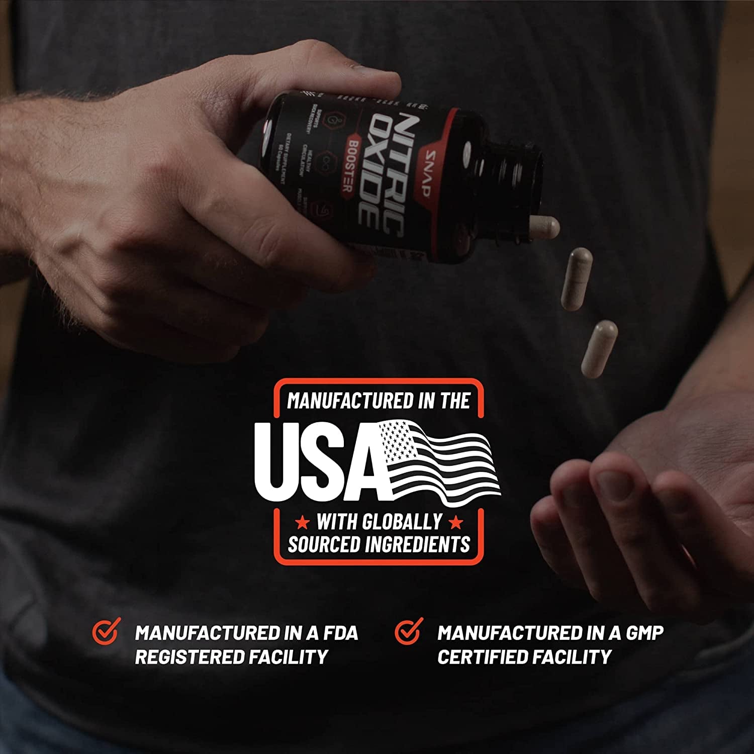 Nitric Oxide Booster, Performance Formula for Stamina & Endurance, 60 Count