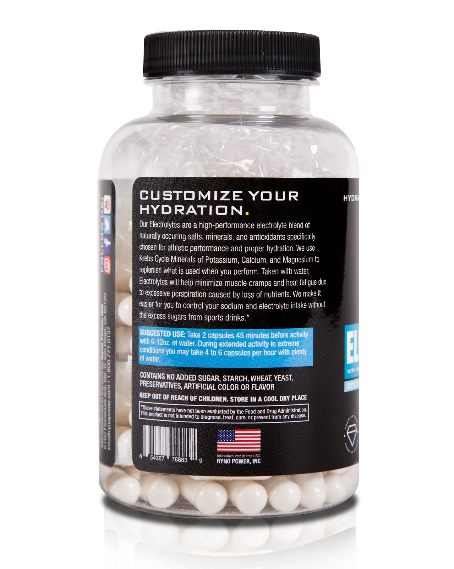 Proline Sports Nutrition electrolytes supplement container with label, showing vibrant branding and product details.