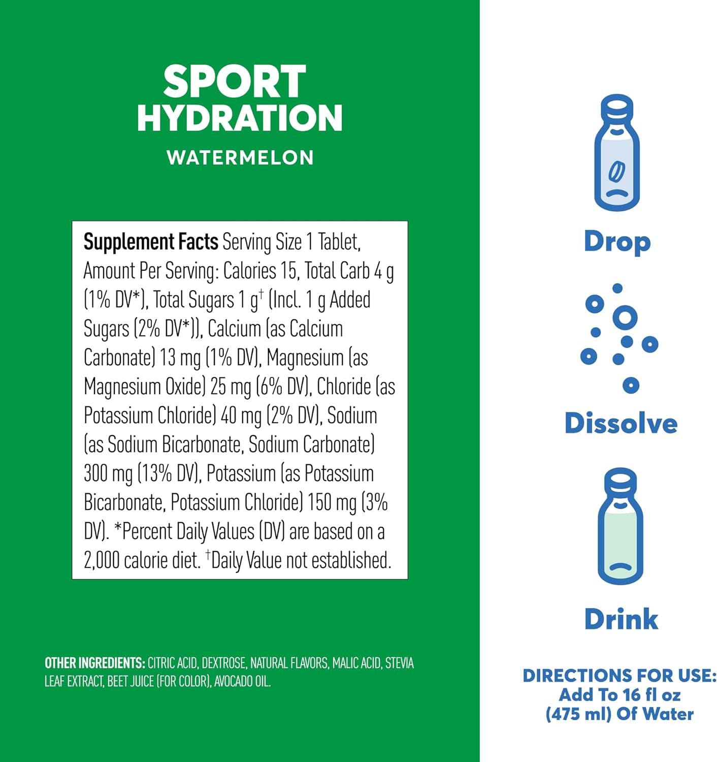 Sport Electrolyte Tablets for Proactive Hydration, Watermelon, 4 Pack (40 Servings)