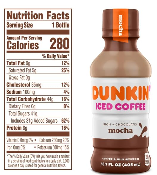 Dunkin' Donuts Iced Coffee Variety Pack - 12 Bottles of Liquid Productivity, The Caffeine Survival Kit