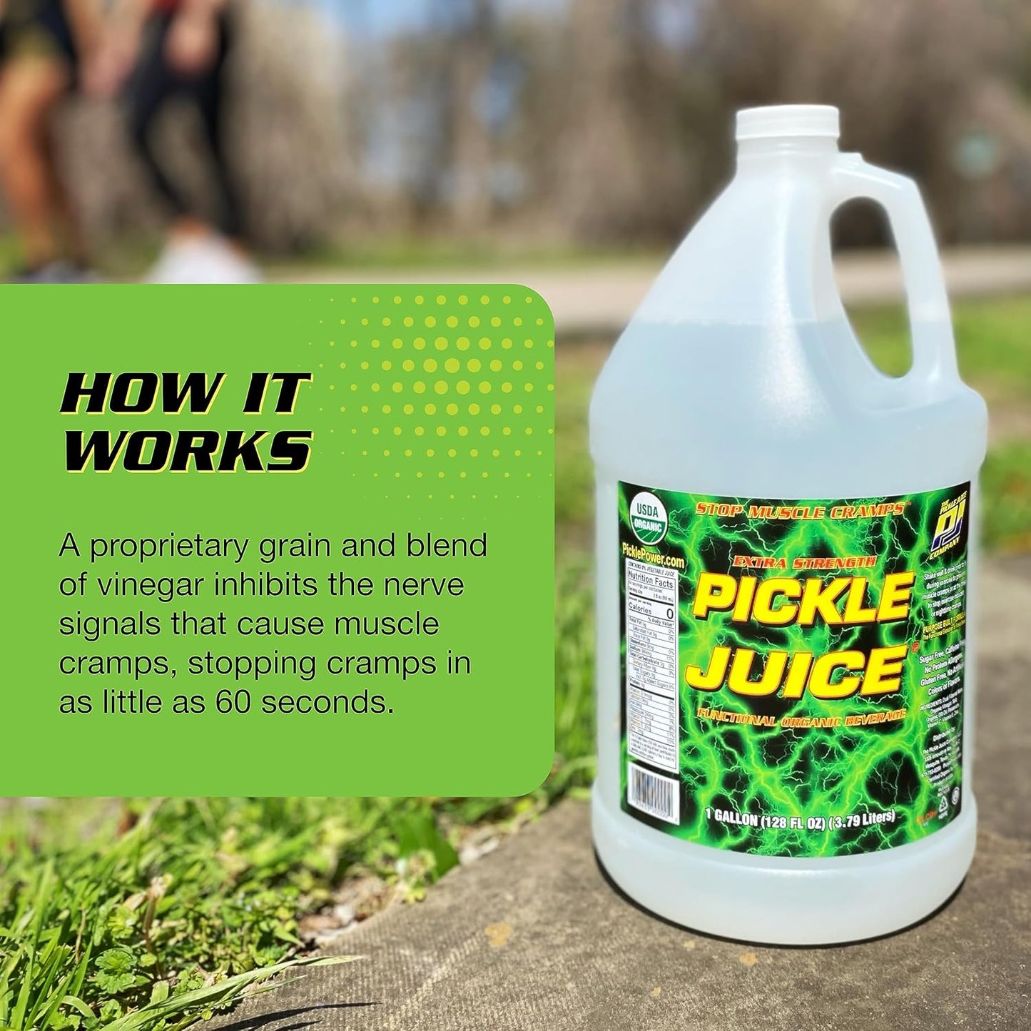 Pickle Juice Sports Drink, 1 Gallon, Extra Strength - Relieves Cramps Immediately - Electrolyte for Day & Night Time Leg Cramp Relief - 1 Gallon, Bulk Size