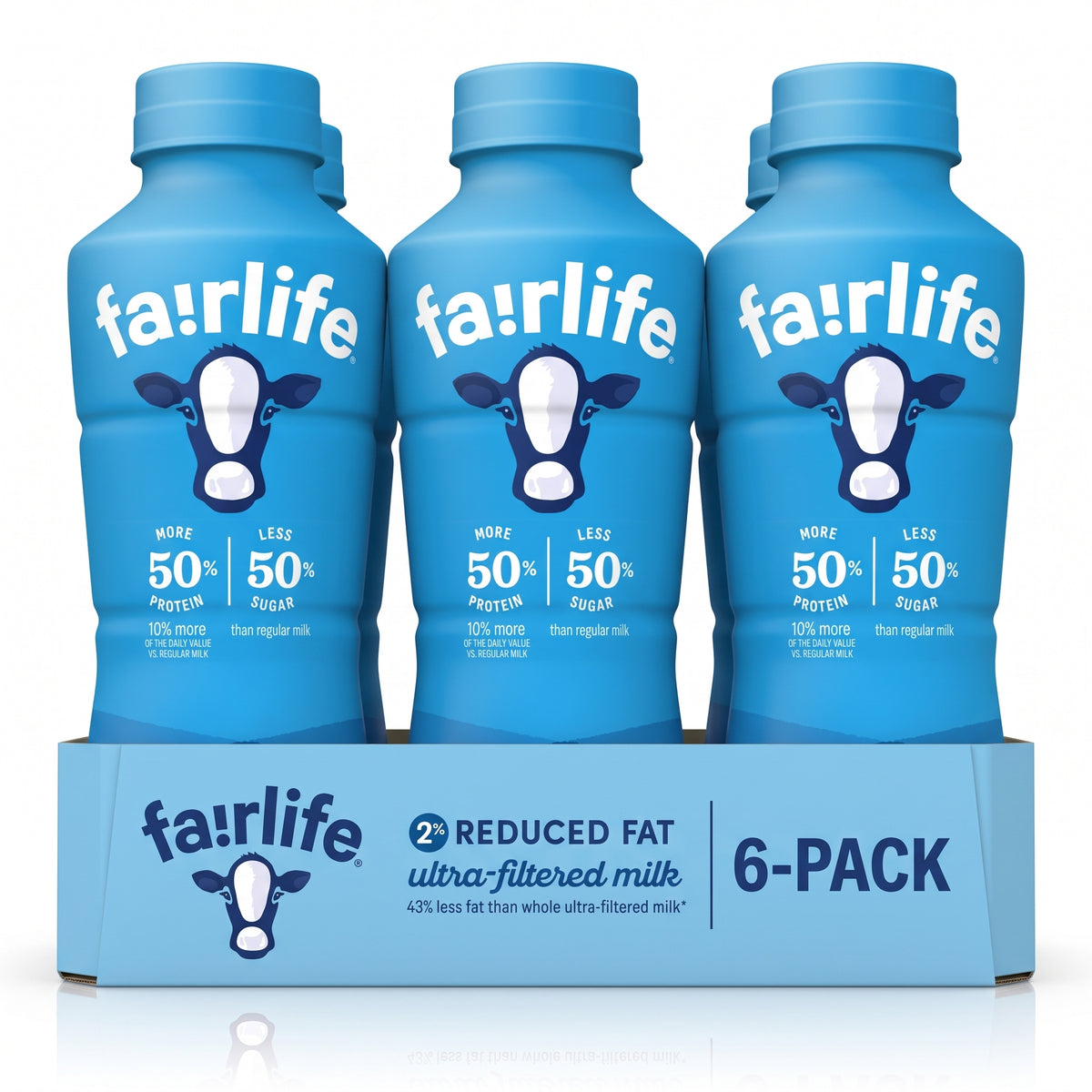 Fairlife UFM Milk 2% Reduced Fat Milk 6 Pack, 14 Fl Oz, Total 6 bottles (6 bottles plain)