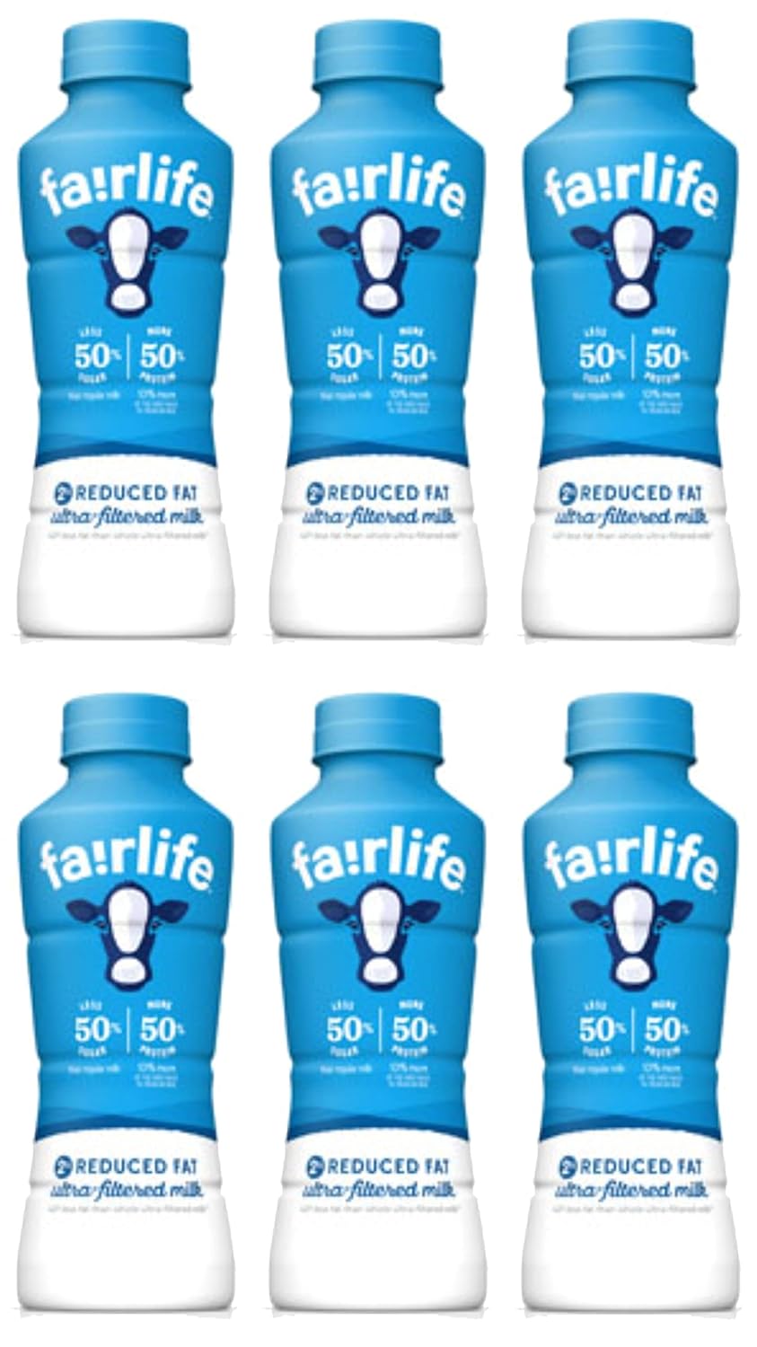 Fairlife UFM Milk 2% Reduced Fat Milk 6 Pack, 14 Fl Oz, Total 6 bottles (6 bottles plain)