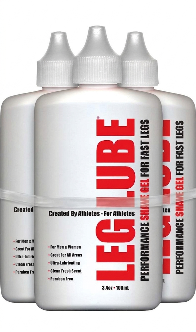 Leg Lube Sport shave gel for bike, swim, and triathlon, providing smooth legs and bikini area for performance and comfort.