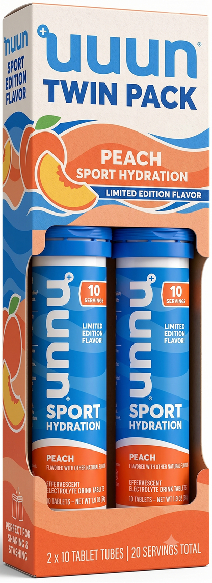 NUUN Sport Electrolyte Tablets with Magnesium, Calcium, Potassium, Chloride & Sodium, Gluten Free & Vegan Twin Pack Tube, 10ct Tablets Each