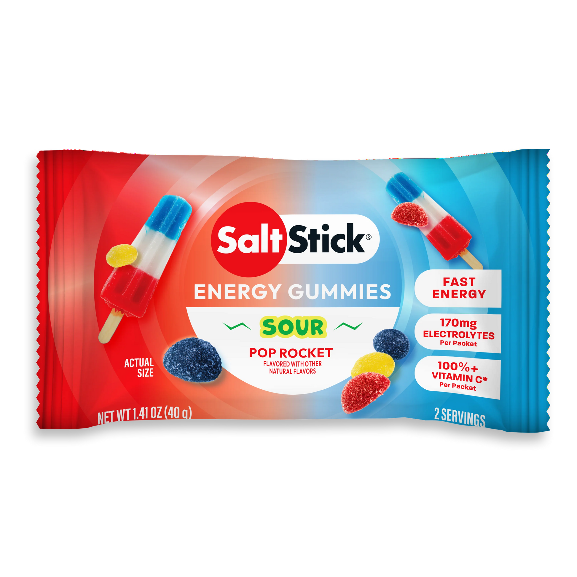 SaltStick Energy Gummies box showing colorful electrolyte and carbohydrate chews for running, cycling, and endurance sports.