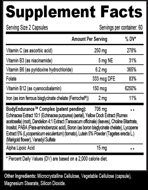 EPO-BOOST BodyEndurance Complex 120 capsules by BRL Sports Nutrition for enhanced endurance and performance support.