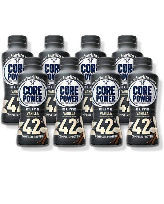 Fairlife Core Power Elite vanilla protein shake, liquid drink, 14 fl oz bottles, 8-pack, high-protein nutrition drink for muscle support