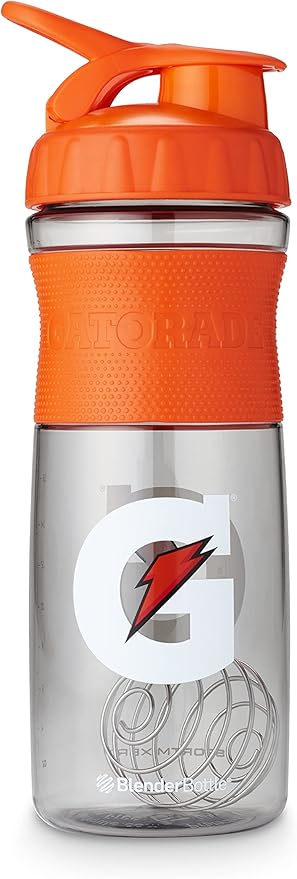 Gatorade sports water bottle and shaker, 28-ounce capacity, with a clear plastic body and screw-on lid for athletes.
