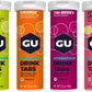GU Energy electrolyte drink tablets in a 4-count packaging, designed for hydration and electrolyte replacement.